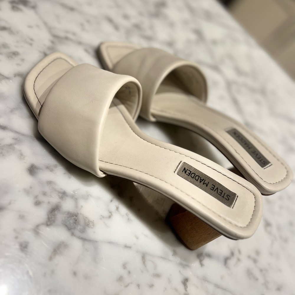 Steve Madden Beige Heeled Sandals Size 8